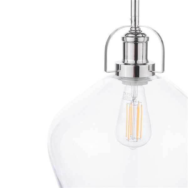 (image for) Laura Ashley Rye Pendant Polished Nickel Clear Glass